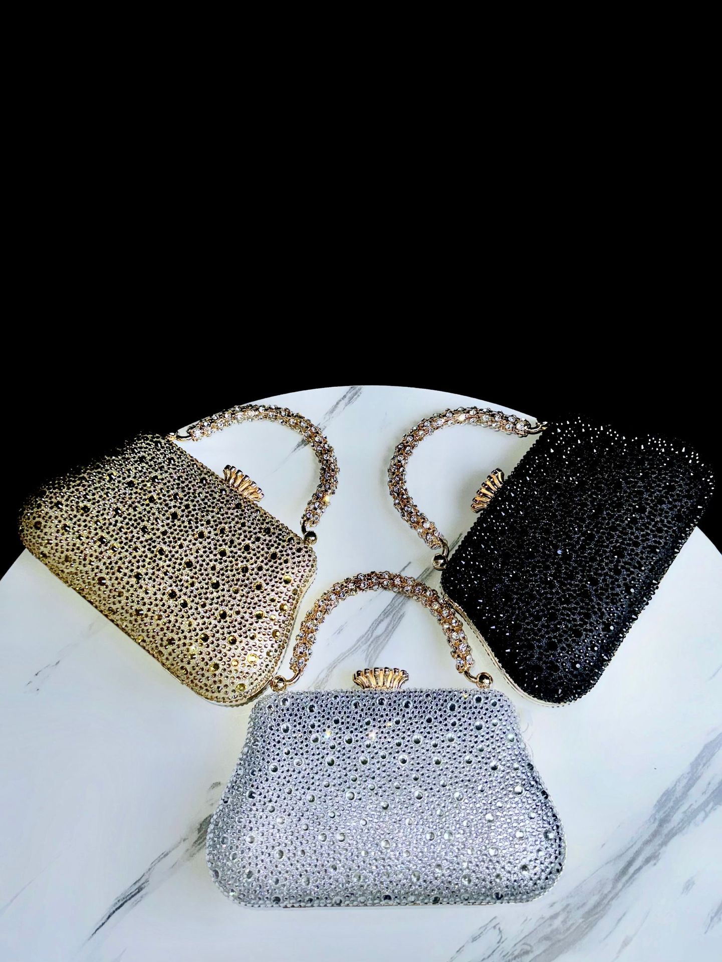 Female Champagne Peach Dia Women Clutches Minaudiere Bag Wedding tail Party Crystal Evening Bags Purses Handbag