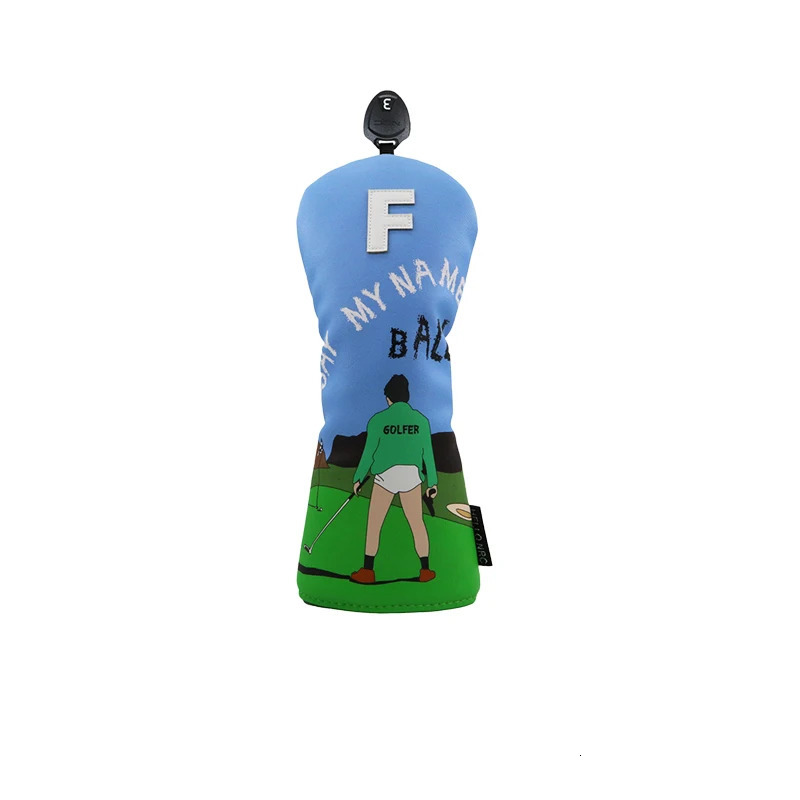 1 pc Golf Headcover for Driver fairway and UT Cover Prank Style PU Leather PrintingAbstract Art Style 250120