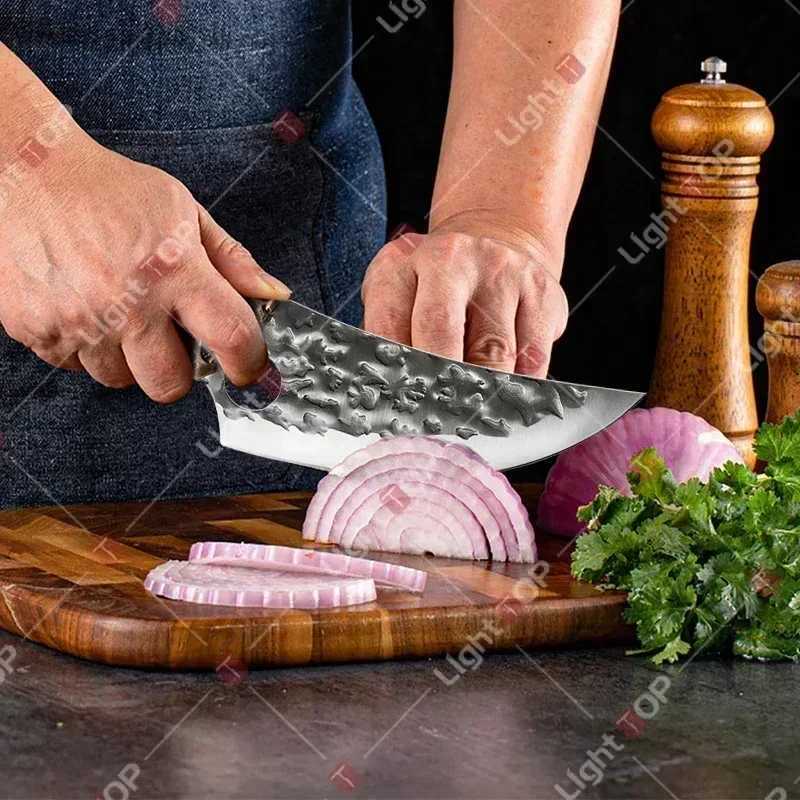 orged Boning Knife Professional Kitchen Butcher Knife Fish Meat Cleaver Stainless Steel BBQ Knife Scissor Set Cooking ToolXJ250210