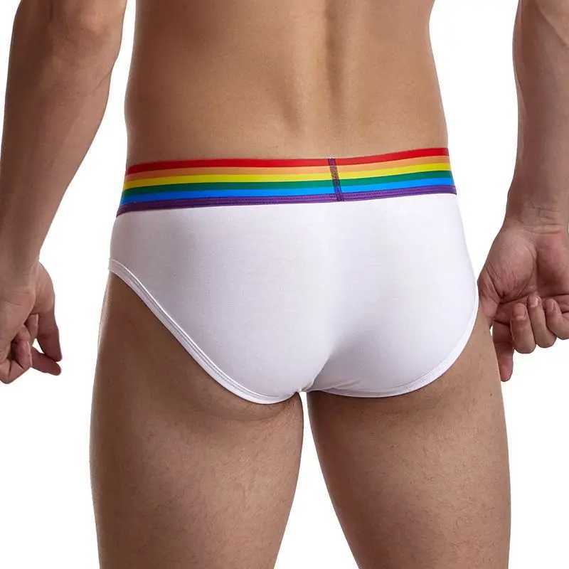 Sexy Men Underwear Breathable Mens Briefs Underpants Modal Comfortable Cucumber Gay Pants Slips Men Rainbow Male Panties W250210