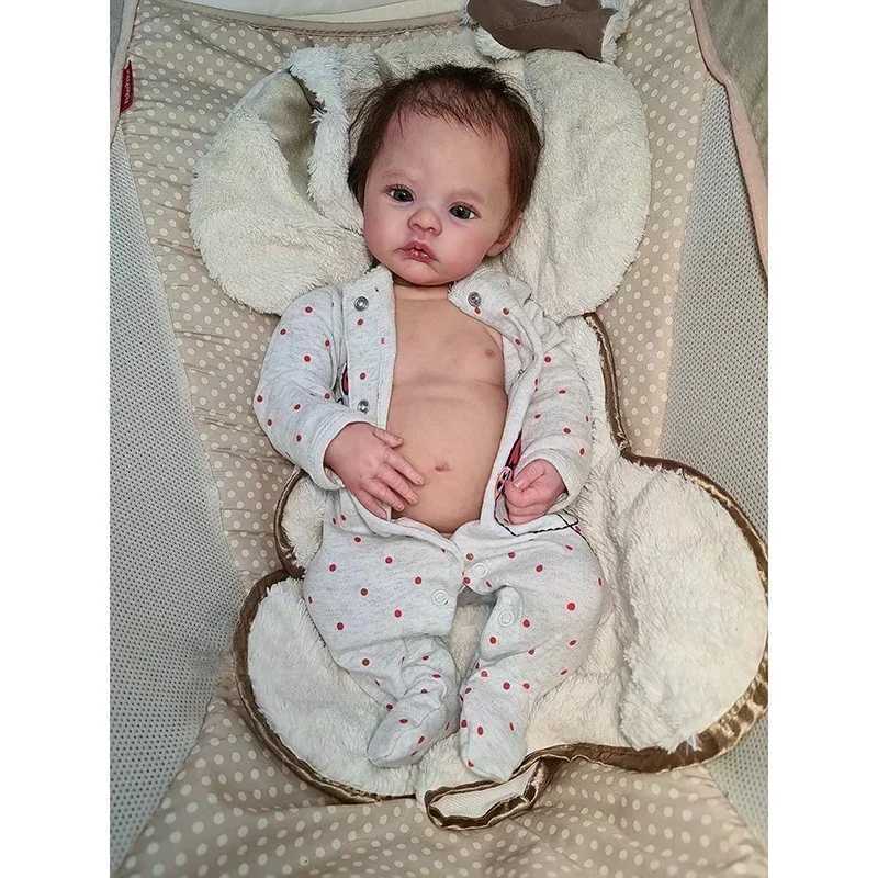 19inch Full Vinyl Reborn Baby Doll Meadow with Root Hair Silicone Baby Doll Multilayer 3D Painting Skin Dolls Baby Reborn Girl X250210