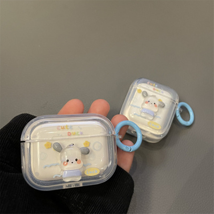 Cute Pacha Dog 1/2 Earphone Protective Cover 3 Pro Earphone Soft Shell Transparent