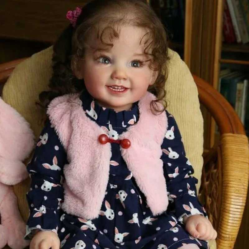28inch Reborn Doll Kit Cammi Baby Toddler Smile Face Doll Parts Soft Touch Fresh Color With Body X250210