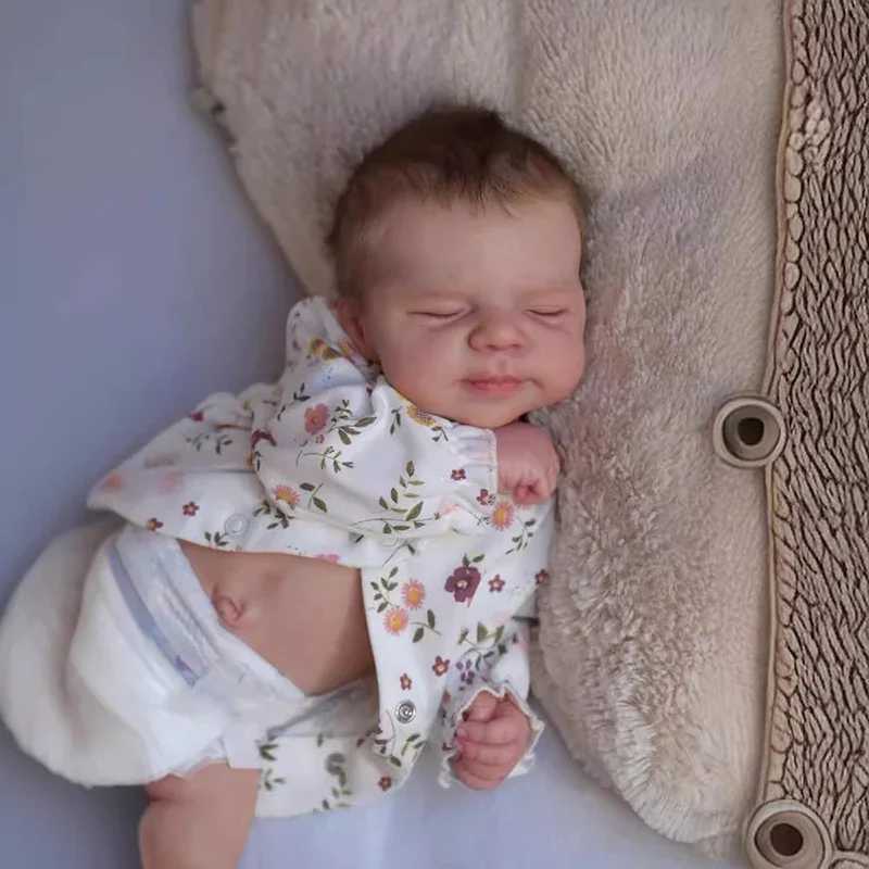 49CM Silicone Regenerated Baby Doll Pascale Sleeping Girl Body 3D Painting Skin and Visible Veins Mu ecas Regenerated Baby Kettle X250210