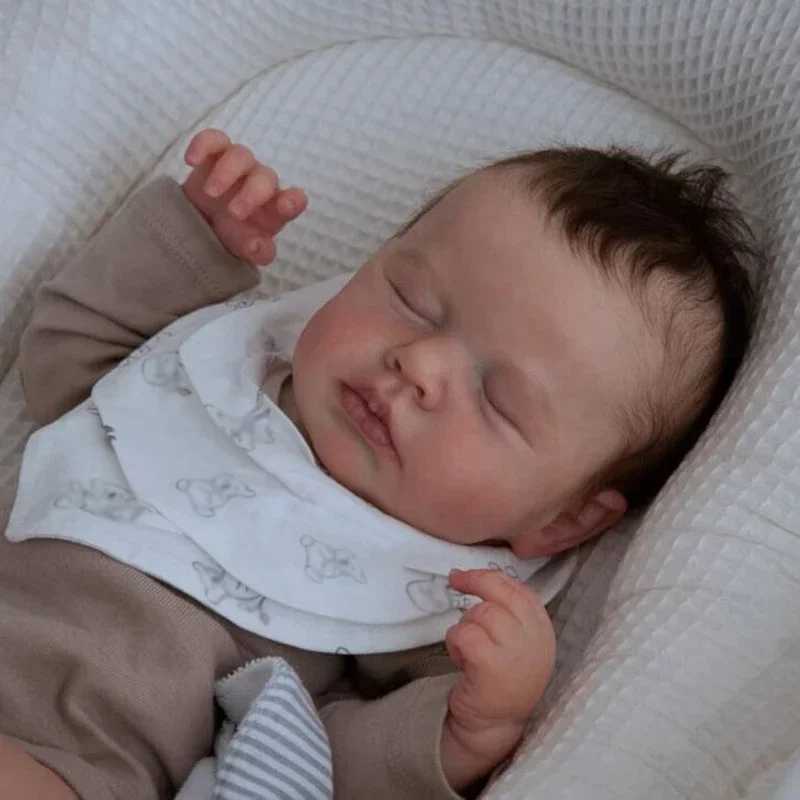 19inch Full Body Silicone Vinyl Reborn Doll Boy Loulou Newborn Baby Size Doll 3D Skin Visible Veins Quality Collection Art Dolls X250210
