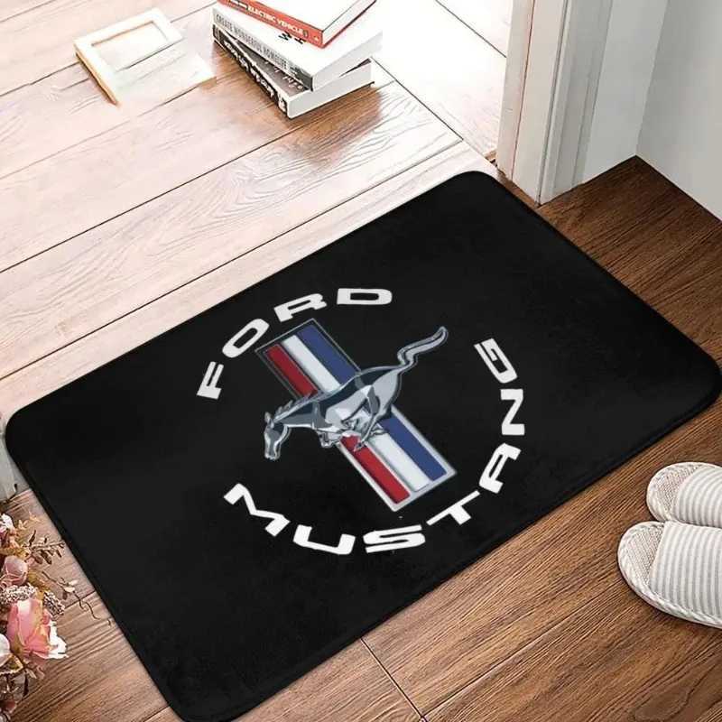 Ford Mustang Doormat Anti-skid Super Absorbent Bathroom Floor Mats Home Entrance Rugs Kitchen Living Room Bedroom Carpet Footpad Y250210
