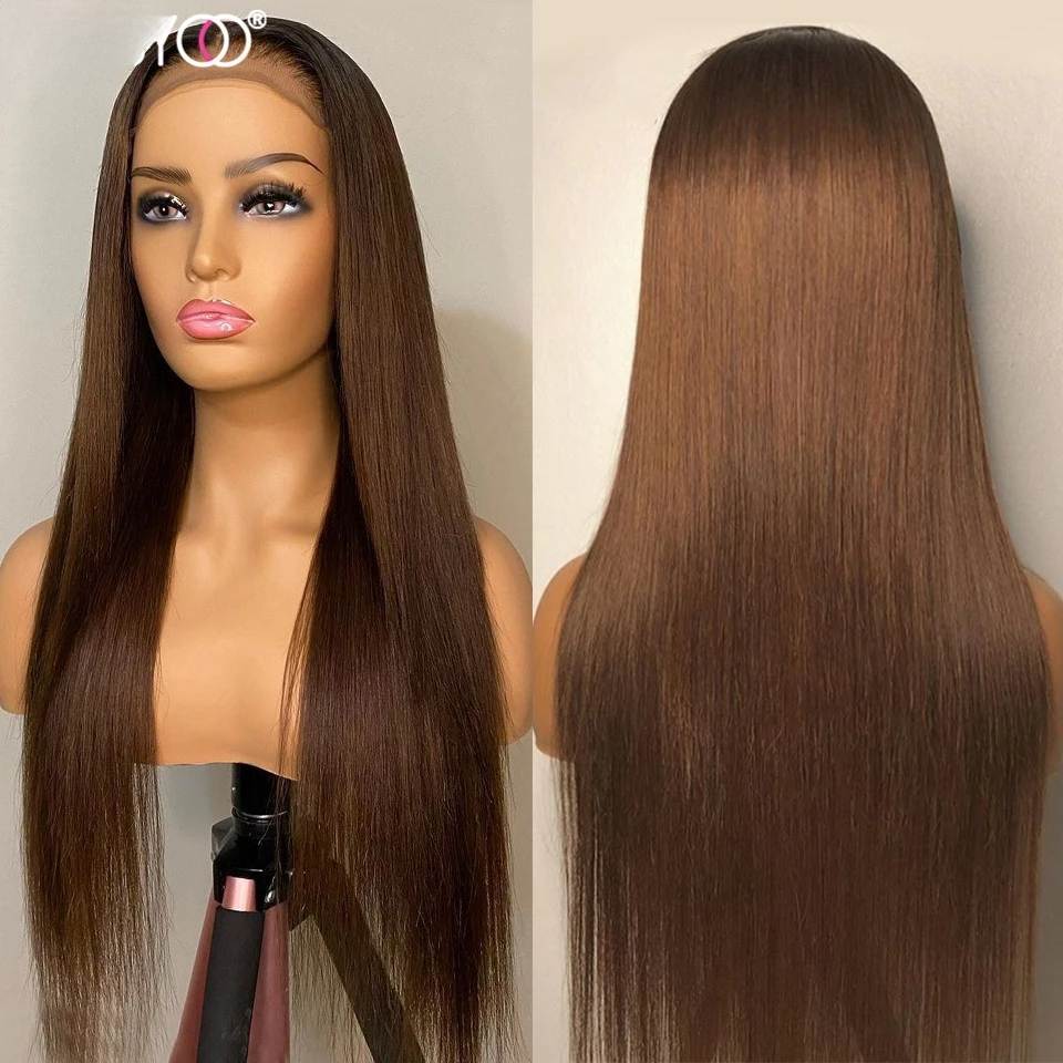 Free shipping Honey Brown Brazilian Human Hair Wigs Long Straight 13x4 Lace Closure Synthetic Wig With Babyhair For Black Women