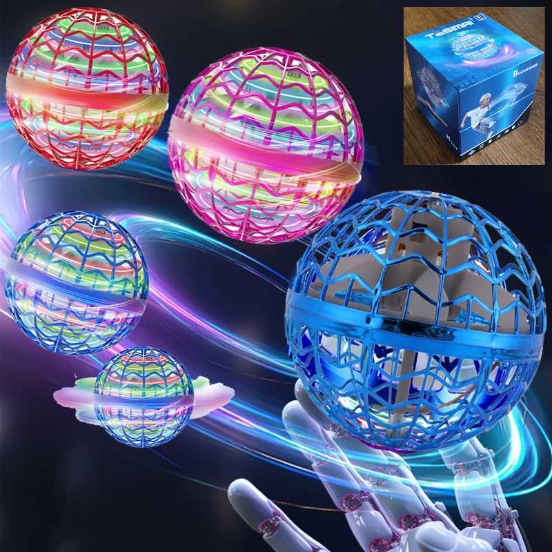 Flying Ball Boomerang Fly Orb Magic with LED Lights Drone Hover Ball Fly Nova Orb Flying Spinner Children Toys Christmas Gifts W250210
