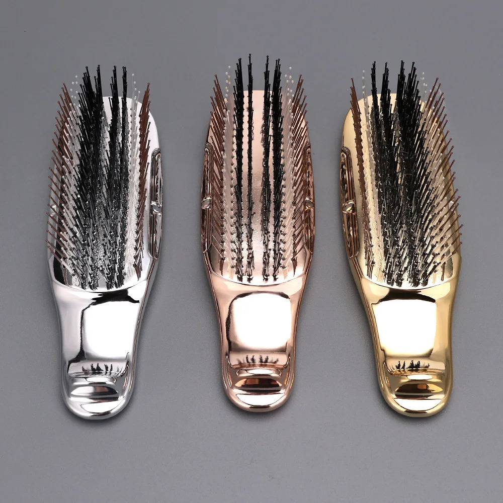 Japanese Premium Head Massager Scalp Brush Hair Massager Shampoo Brush Wet Plastic Detangling Brush Hair Cleaning Comb Rose Gold 250210