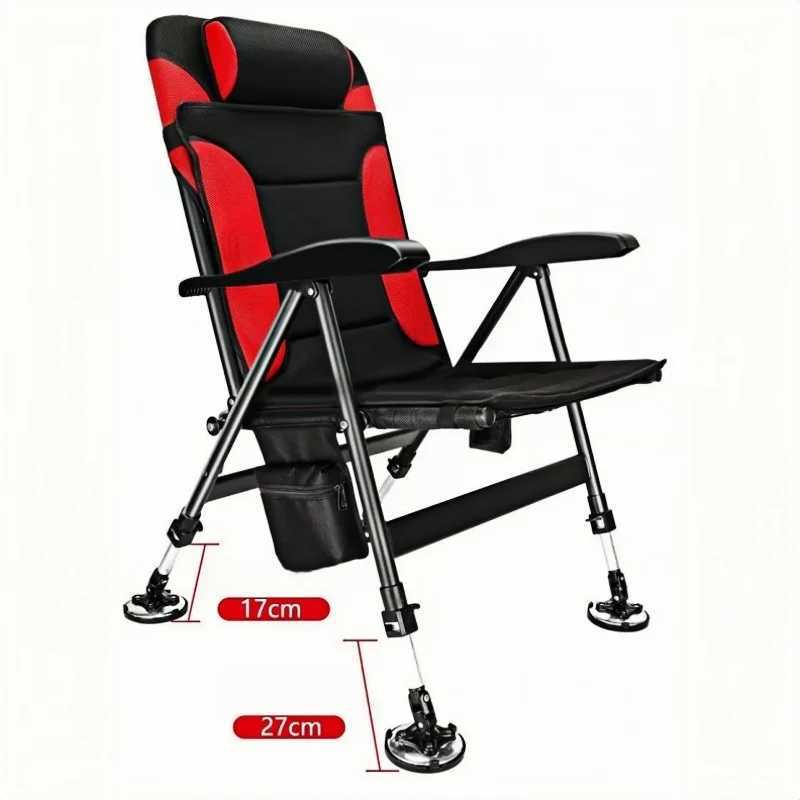 Outdoor Retractable Fishing Chair Portable Fishing Chair With Adjustable Stool Folding Camping Chair Fishing Equipment X250210