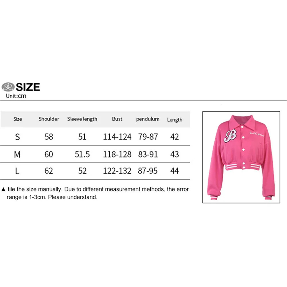 Womens Baseball Jacket Letter Fashion Embroidered Coats Long Sleeve Lapel Short Jackets Autumn Fashion 250116