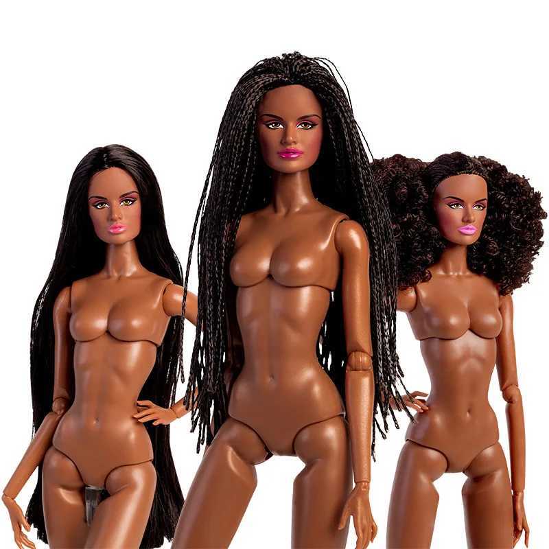 1/6 African Black Dirty Weaving Super Model Nude Doll 32cm BJD Black Skin Black Pearl Doll Childrens DIY Dress up Toy Series Gift X2502101