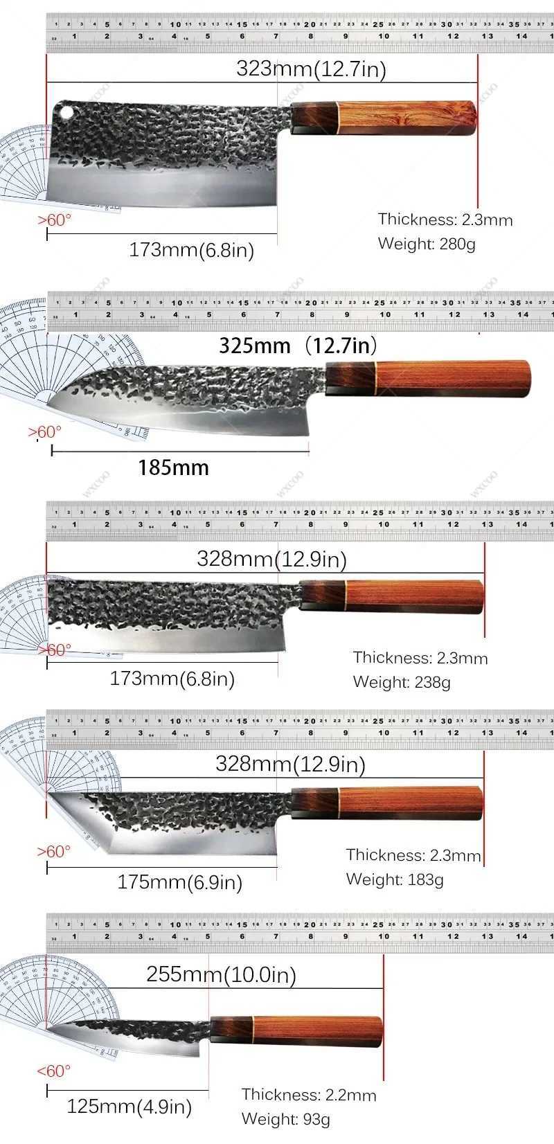 Hammered Forging Professional Chefs Knife Stainless Steel Kitchen Meat Cutting Knife Japanese Santoku Slicing KnifeXJ250210