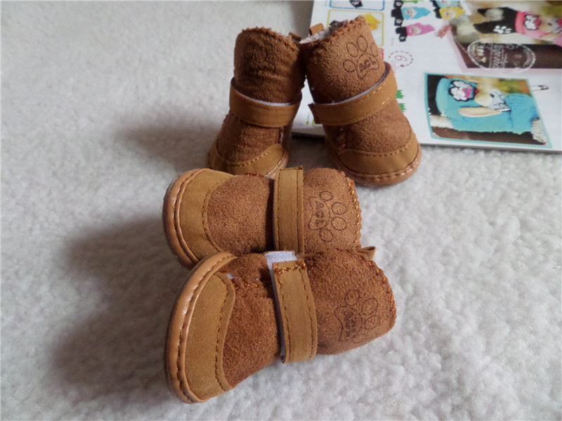 Dog Boots for Small Dogs, Anti-Slip Snow Boots, Paw Protectors, Chihuahua Booties for Winter, Tiny Cat Booties, Cat Shoes for Cold Weather 4 PCS-Set B