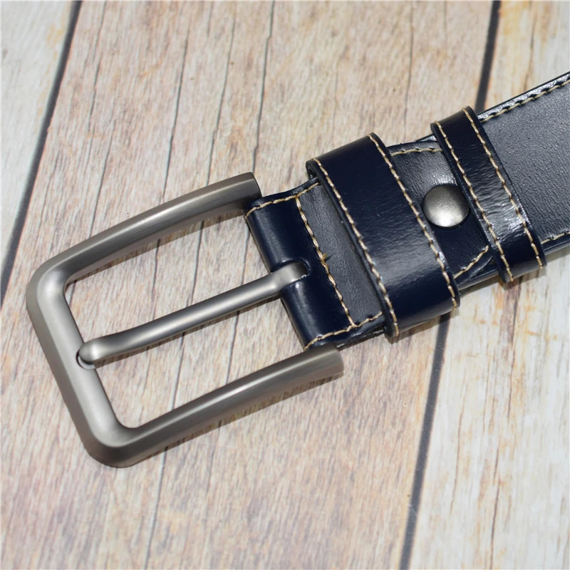 Men Belt Cow Leather Black/blue/coffee/white/green/red Alloy Pin Buckle Belts for Man 3.8CM Width Waist Belt 100-130CM 250210