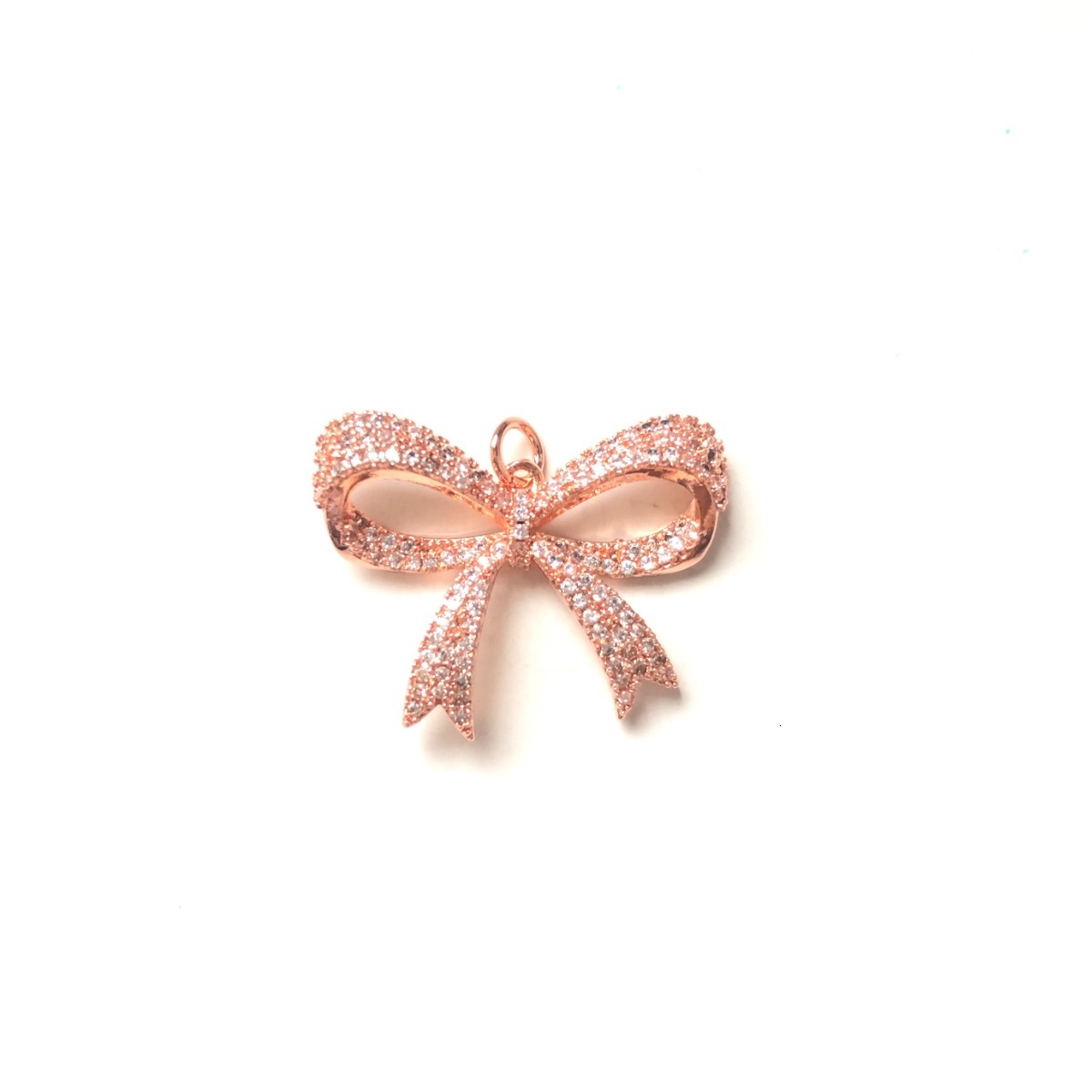 5pcs Bow Tie Charms for Women Bracelet Necklace Making Cubic Zirconia Pave Bling Pendants Jewelry DIY Accessory Supply Wholesale