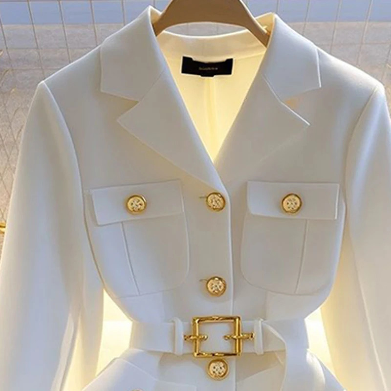 Womens Blazer Coat Autumn Long Sleeve Casual Single Breasted Elegant Office Waist Ladies Suit Jacket lady Outerwear 250206