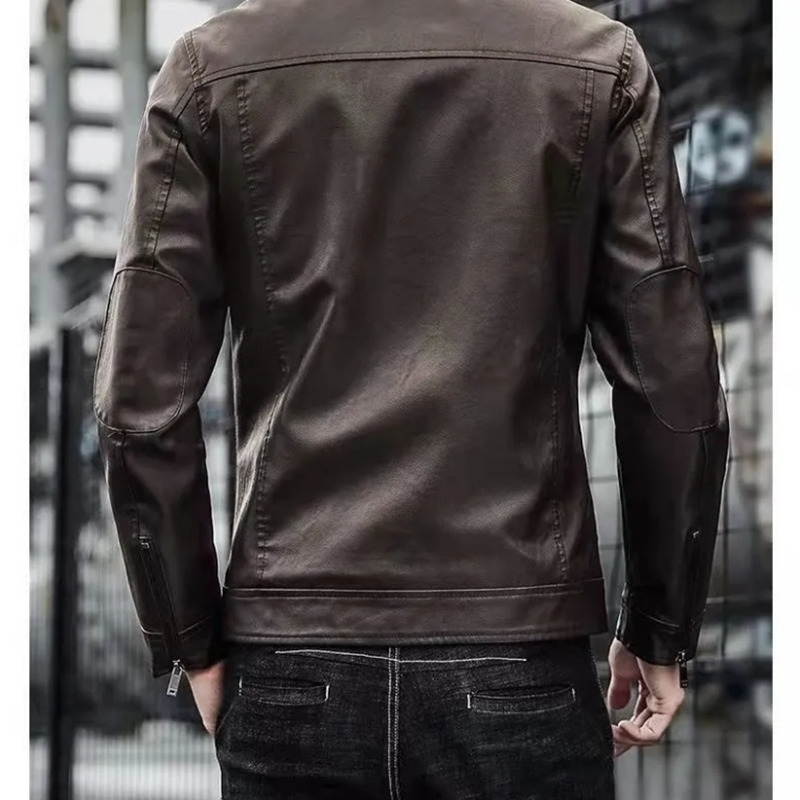 Men Leather Suit Jacket Slim Fit Short Coat Fashion jacket Streetwear Casual Blazer Jackets Male Outerwear y250109Z
