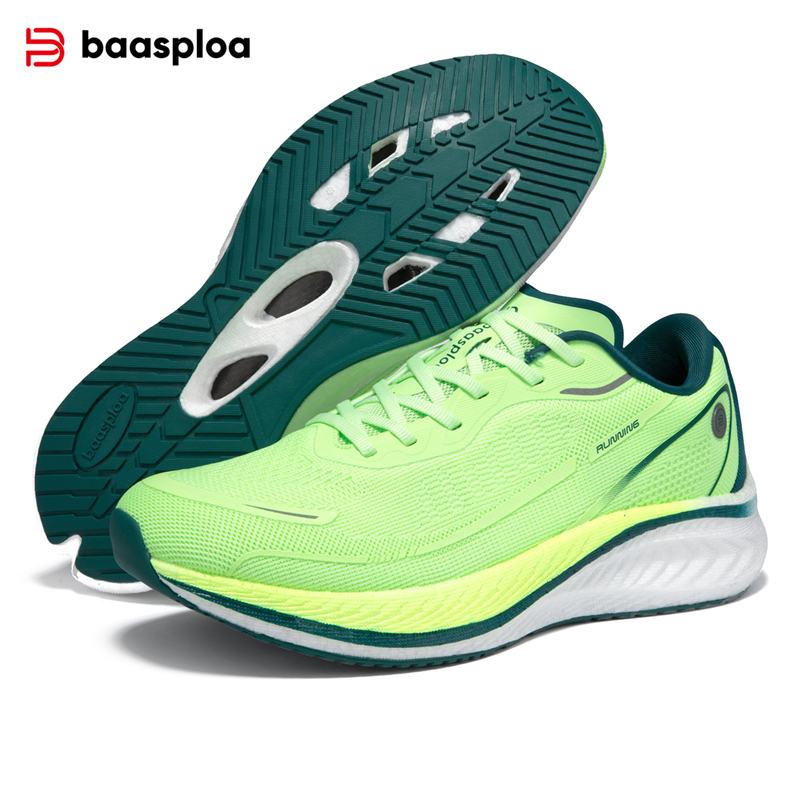 Baasploa Professional Running Shoes Men Outdoor Carbon Plate Jogging Sports Shoes Male Breathable Cushioning Anti-slip Sneakers