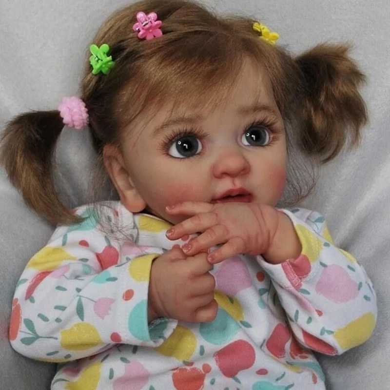 40CM Cute Reborn Baby Girl Doll Layla Lifelike 3D Painting with Veins Multiple Layers Gifts for Adults X250210