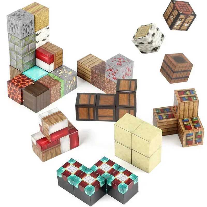 200pcs Magnetic Blocks-Build Mine Magnet World Set for Boys Girls Age 3+ Sensory Toys for Toddlers Gifts Construction ToysC250210