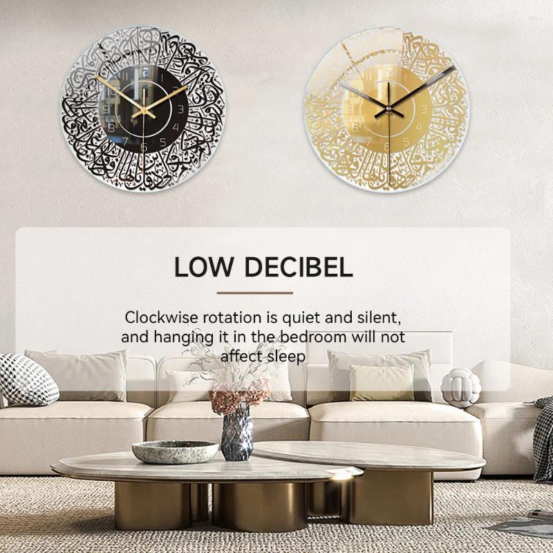 Wall Clocks Wall Clocks Arabic Acrylic Clock Eid Mubarak Muslim Retro Numerals Large Silent Watch Home Room Ramadan Festival Decoration w250327