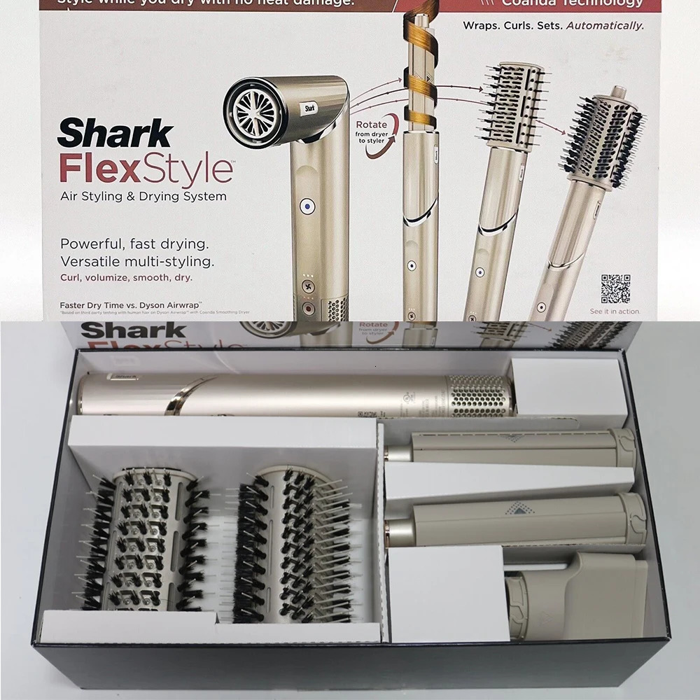 Shark HD430 FlexStyle Negative Ion Hair Dryer AirwrapPowerful Hair Dryer Brush Multi-Styler with Auto-Wrap Curlers 250208