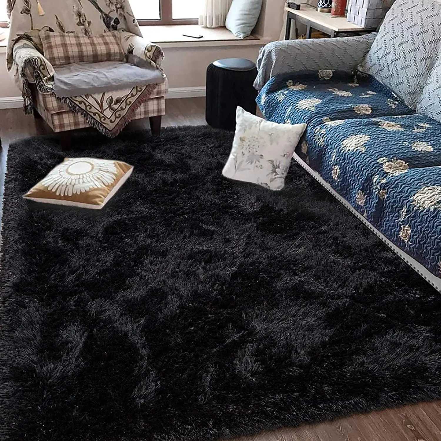Fluffy Soft Kids Room Carpet Anti-Skid Large Fuzzy Shag Fur Area Rugs Modern Indoor Home Living Room Carpet Children Bedroom Rug Y250210
