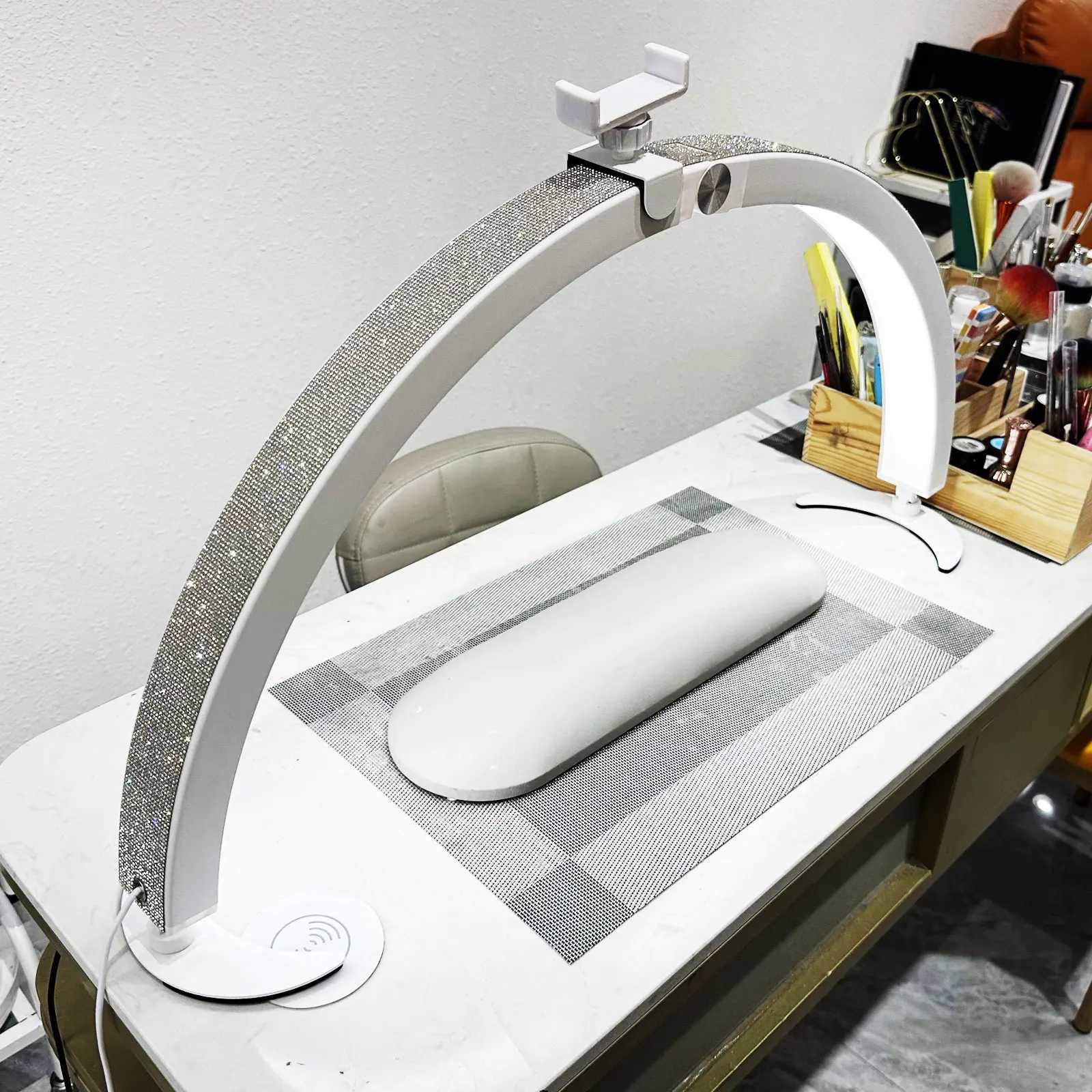 Half-moon nail light with remote control skin care and beauty lighting fill light adjustable brightness folding W250210