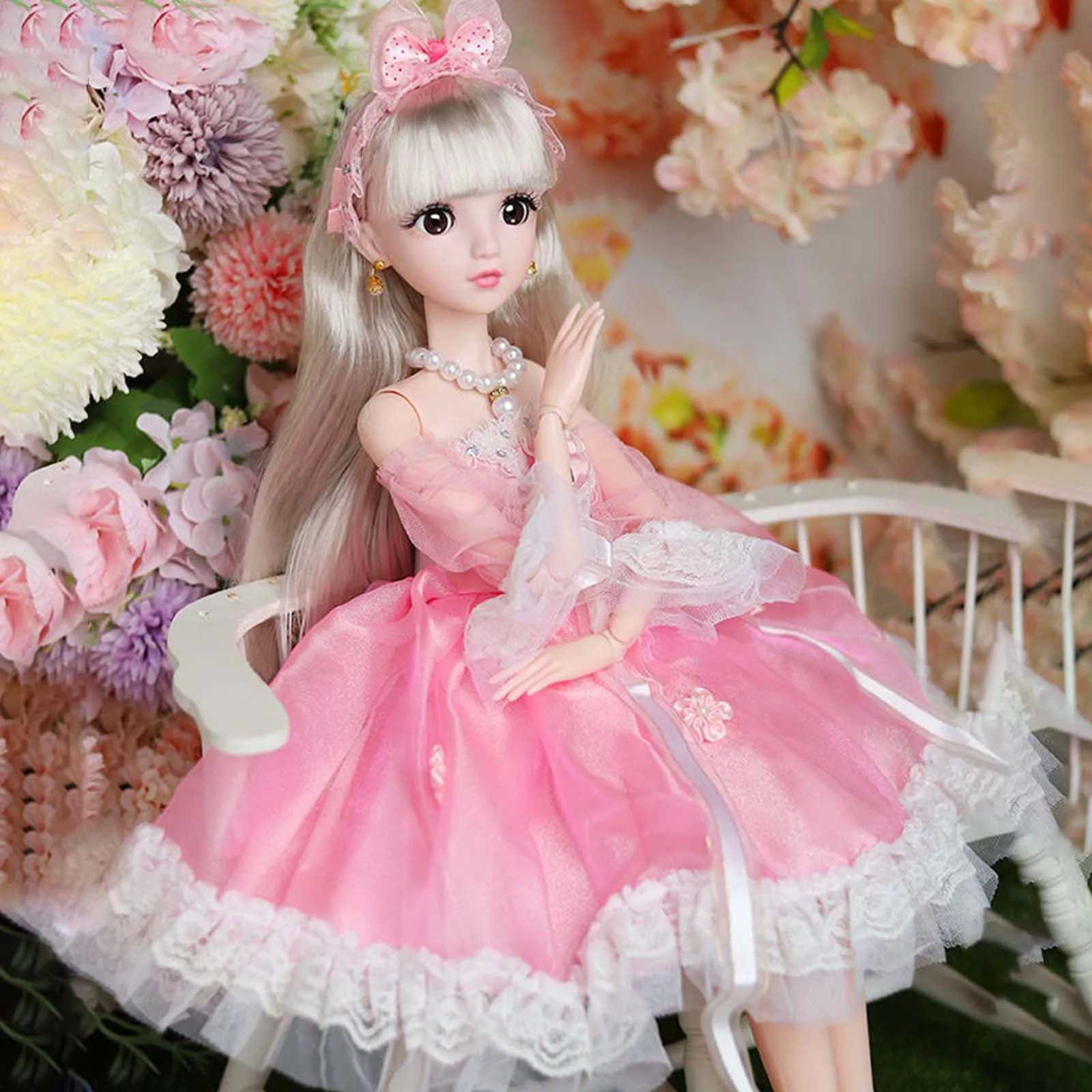 60 cm Adorable Princess Fashion Doll Ball Jointed Doll With Clothes Dress Makeup Musical for Kids Girl Best Gift Doll Playset X250210