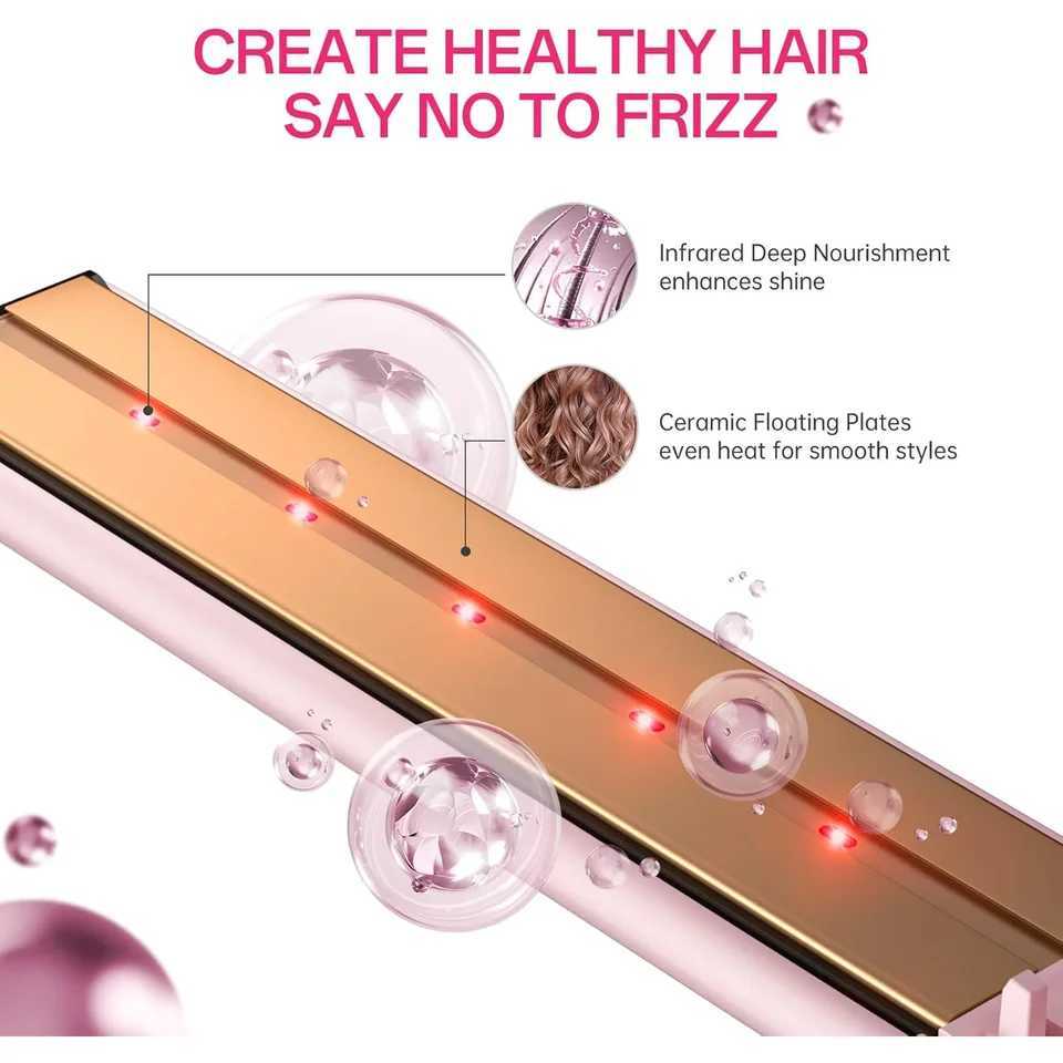 Standard 360 Airflow Styler 2 in 1 Curling Wand Titanium Flat Iron Cool Air Hair Straightener Iron Professional Hair CurlerXJ250210