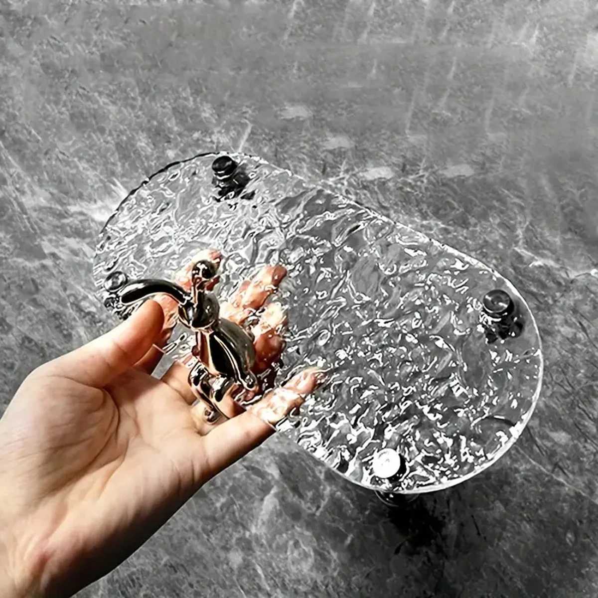 1 rabbit bathtub tray 2 acrylic washbasin trays waterproof storage tray He organization and storage Ro decoration Y250210