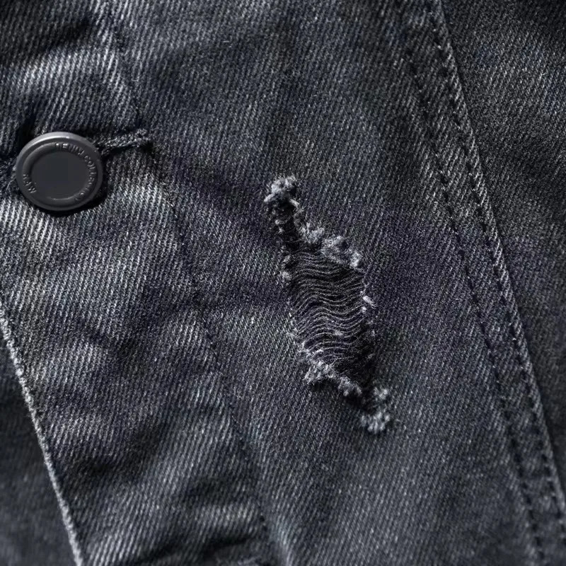 Winter Liner Thicker Warm Mens Black Hooded Denim Jacket Lining Plus Cotton Thick Outerwear Streetwear Cowboy Coat 250208Z