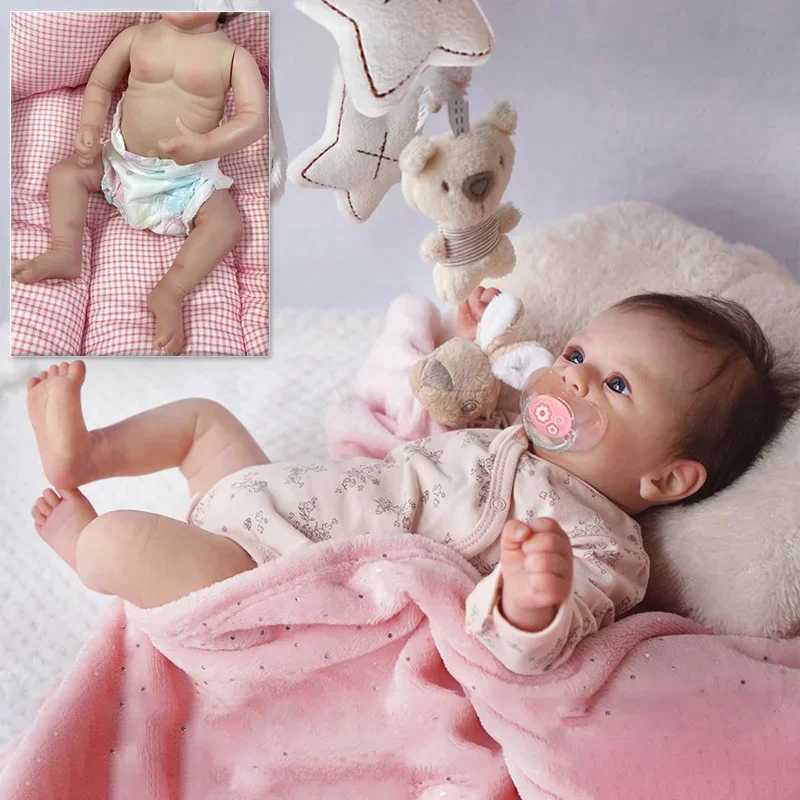 48CM Full Silicone Body Felicia Reborn Baby Doll Awake Newborn Baby Size 3D Skin Visible Veins Collectible Art Doll X250210