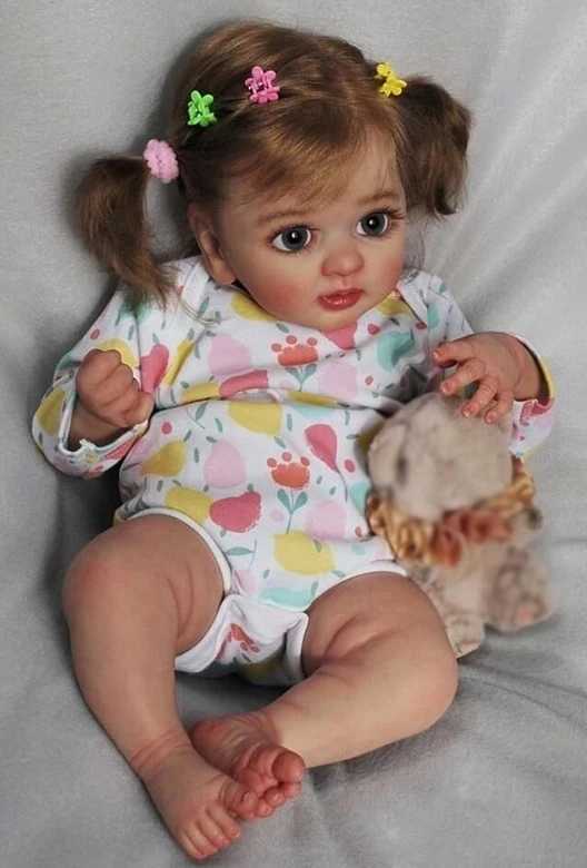 40CM Cute Reborn Baby Girl Doll Layla Lifelike 3D Painting with Veins Multiple Layers Gifts for Adults X250210