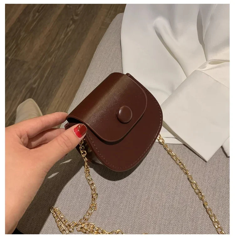 Mini Fashion Shoulder Bags for Kids Coffee Black Yellow Childrens Small Cross Body Bags Earphone Lipstick Storage Bags 250210