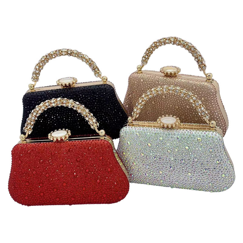 Female Champagne Peach Dia Women Clutches Minaudiere Bag Wedding tail Party Crystal Evening Bags Purses Handbag