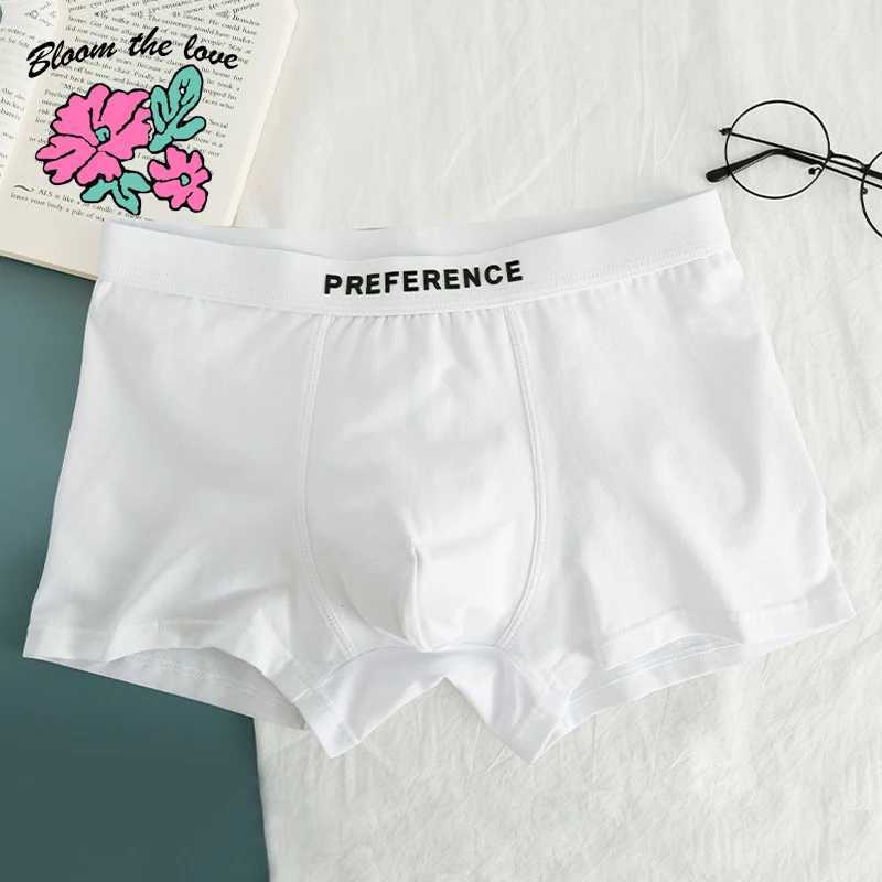 New white solid boxer mens underwear cotton mens boxing breathable Cuecas Masculinas mens size Plus L-3XL 2090KL W250210