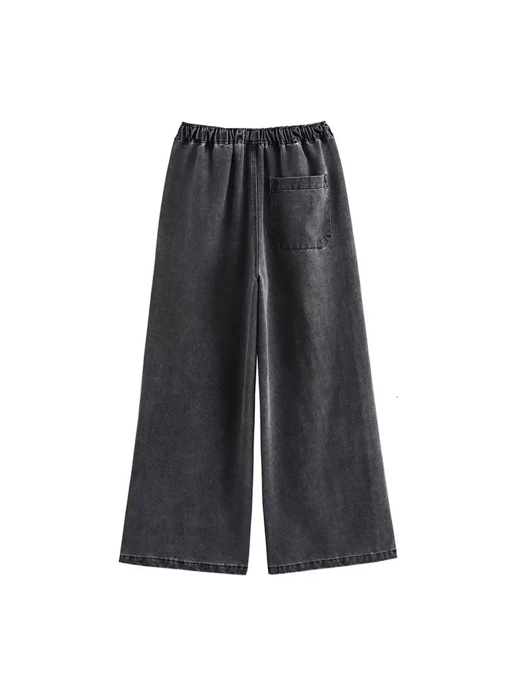 TRAF Autumn Jeans Sets Women Turn-down Collar Casual Top Fashion High Waist Streetwear Female Denim Pant Two Piece Set 250210