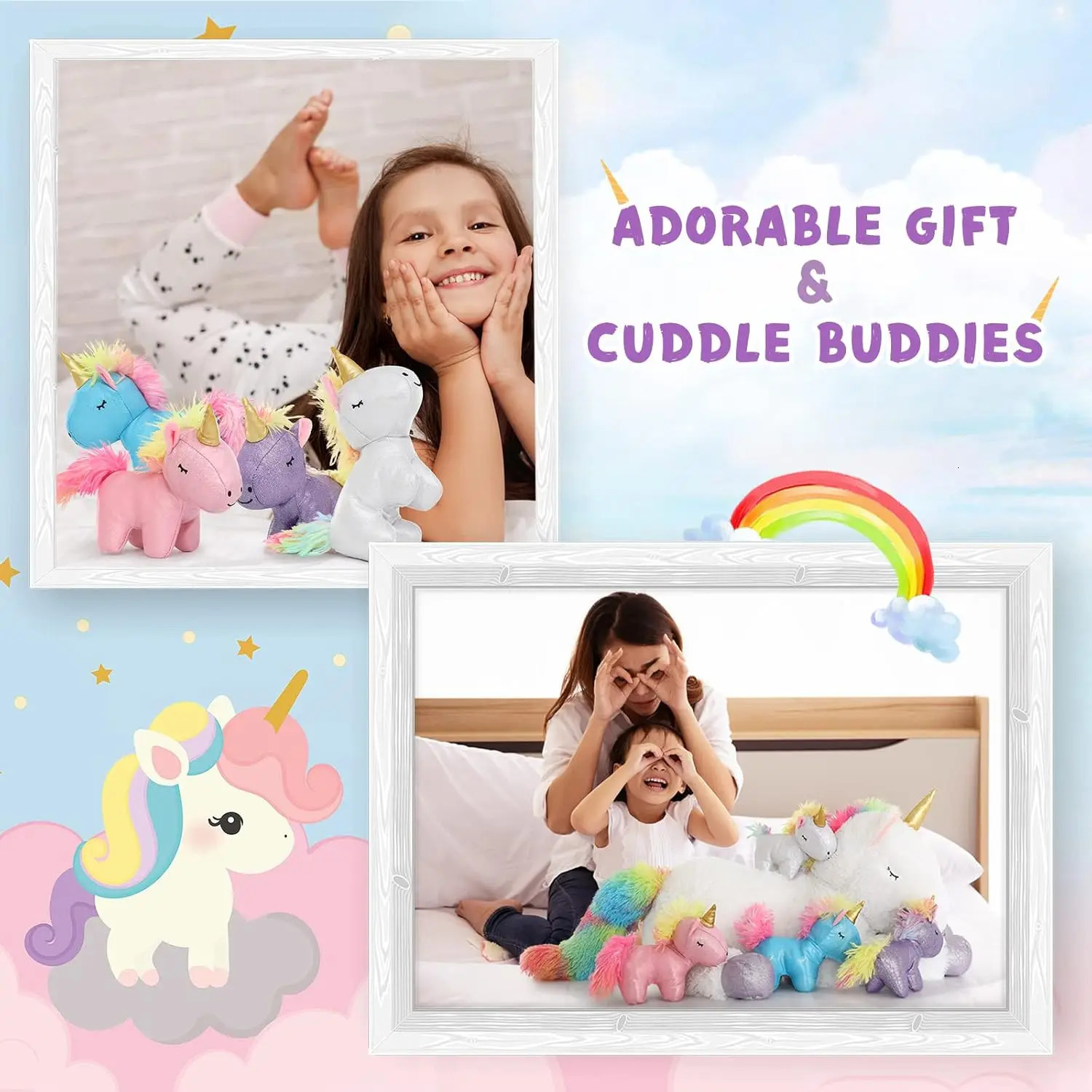 22 Unicorn Stuffed Animal for Girls Mommy Stuffed Unicorn with 4 Baby Unicorns Cute Plush Unicorn Plush Toy for Kids 250210