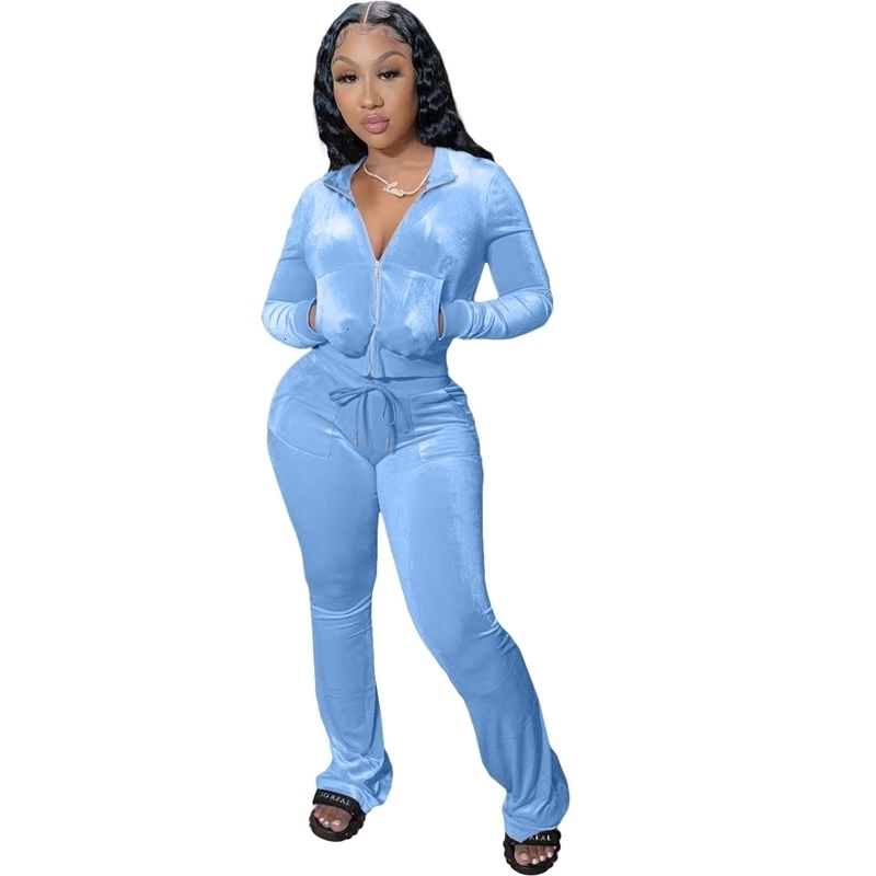 Womens Tracksuits Two Pieces Set 2025 New Autumn Winter Korean Velvet Leisure Sports Suit 8 Colours