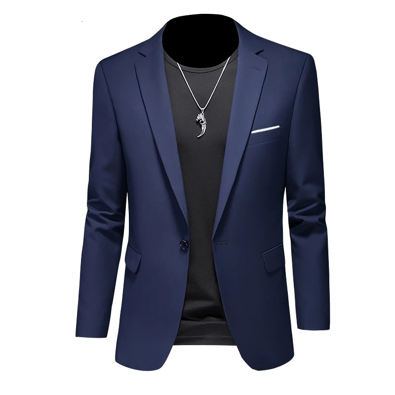 Boutique Fashion Solid Color High end Leisure Business Mens Jacket Groom Wedding Top Coat 250208Z