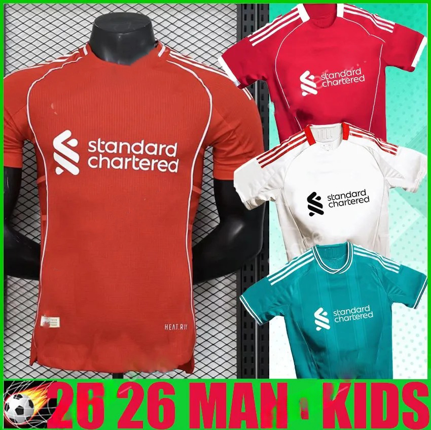 2025 2026 Soccer Jersey Salah Darwin Nunez Home Men 25 26 Szoboszlai Dominik Andy Gomez Robertson Alisson Becker Joe Joel Matip Curtis Jones Away Kids