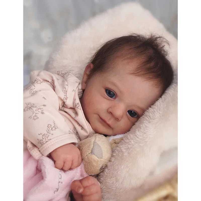 48CM Full Silicone Body Felicia Reborn Baby Doll Awake Newborn Baby Size 3D Skin Visible Veins Collectible Art Doll X250210