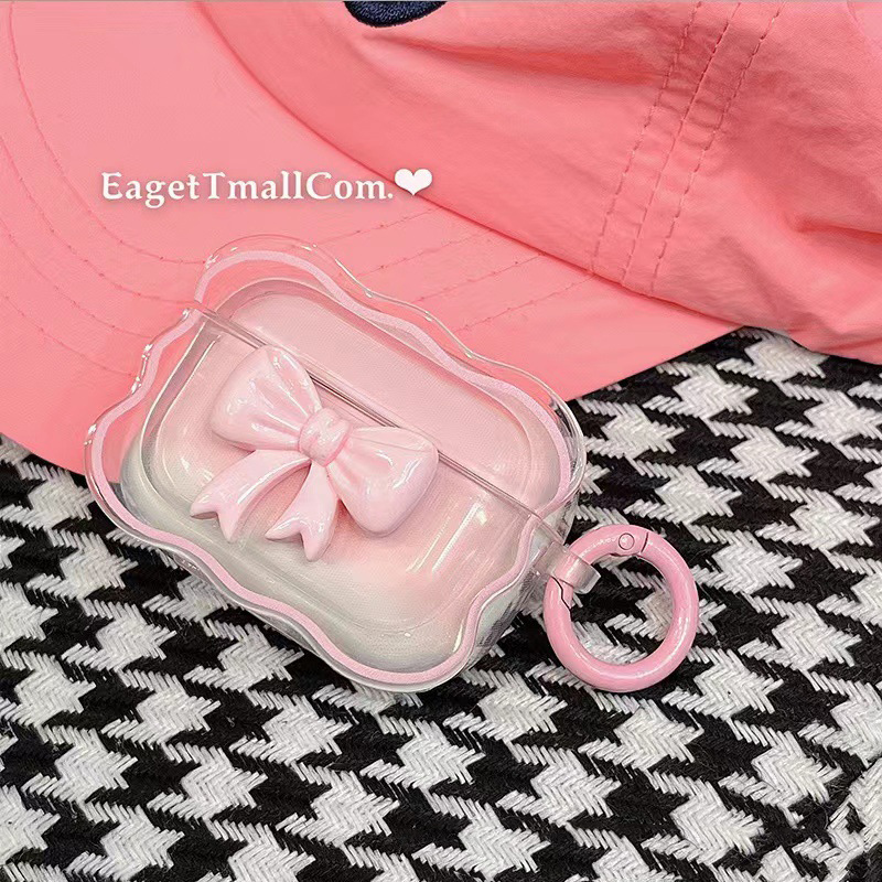 Girl Pink 3D Bow Suitable for Pods Protective Cover Pro 2 4 3 case