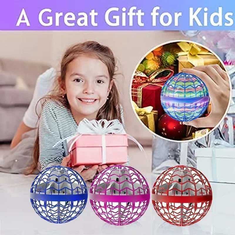 Flying Ball Boomerang Fly Orb Magic with LED Lights Drone Hover Ball Fly Nova Orb Flying Spinner Children Toys Christmas Gifts W250210