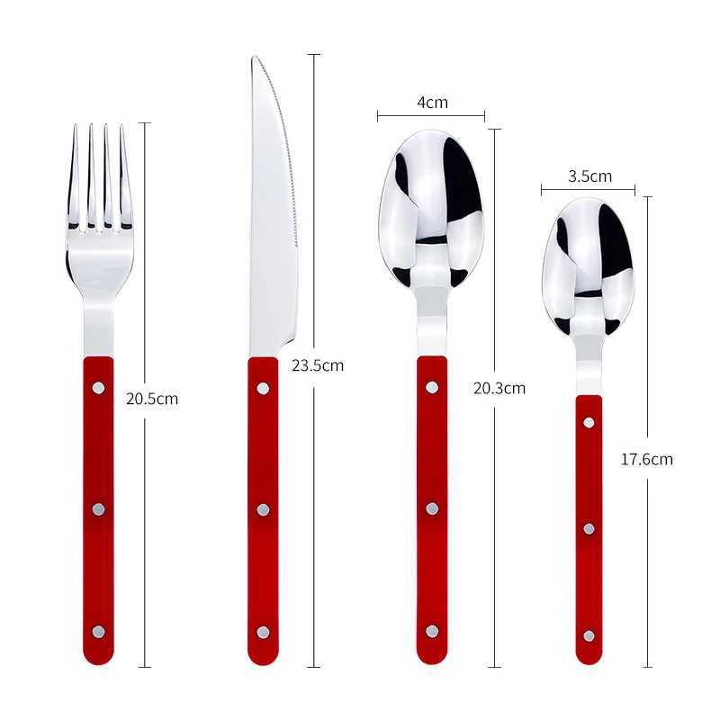 4 pieces/set of tableware 304 stainless steel multi-color table keys knives forks teaspoons kitchen utensils modern decoration X250210