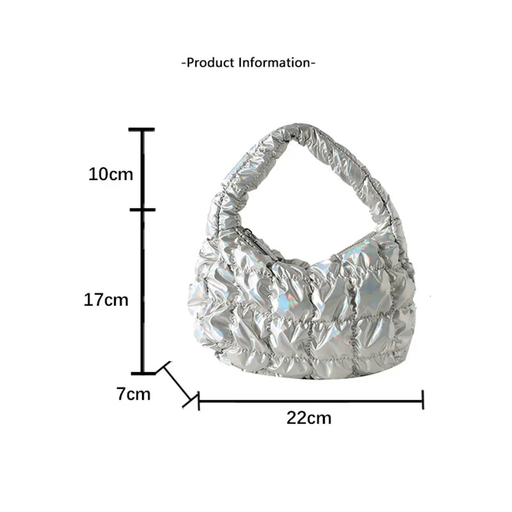 Korea Pleated Silver Cloud Bag fashionable Armpit Mini Handbag Ruched Tote Bag Solid Color Top Handle Bags 250207