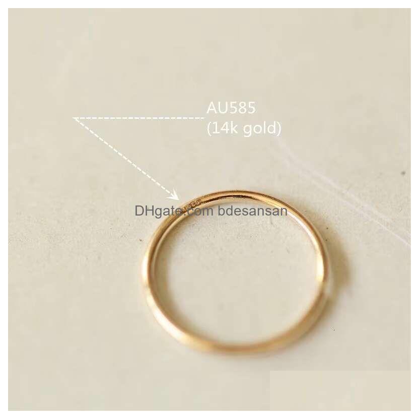 Nose Rings Studs Goldtutu 14K Gold Simple Hoop Ring For Men And Women Small Piercings Au585 Kj468 Drop Delivery Jewelry Body Dhf1H