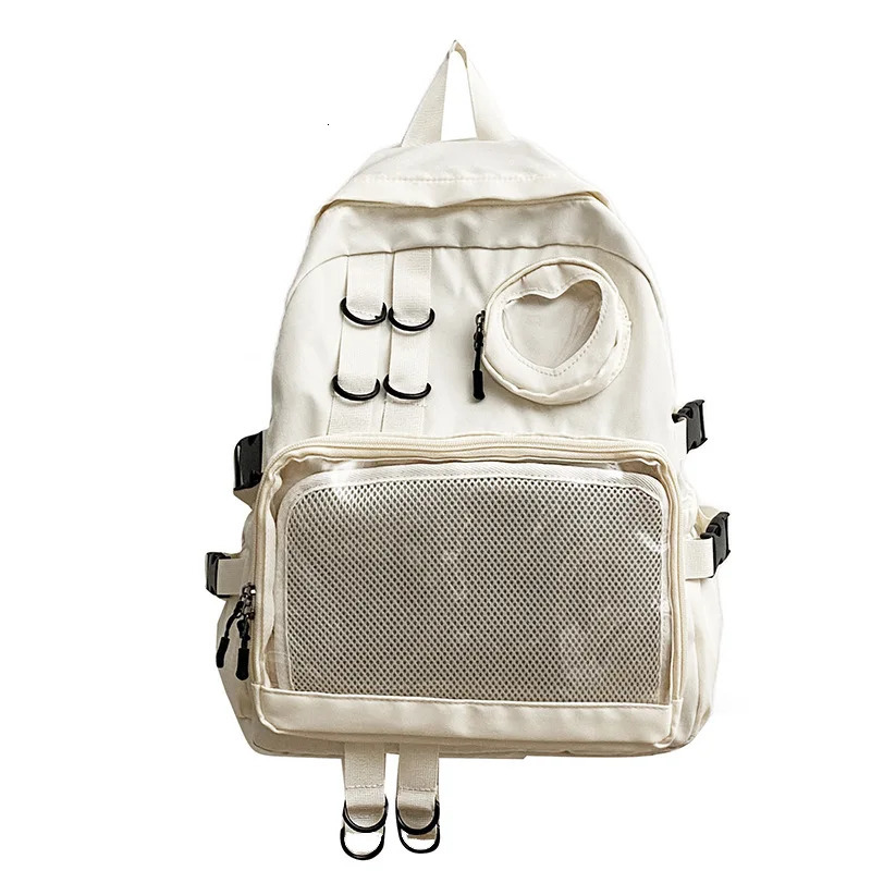 Collage Style School Bag For Teenage Girl Itabag Kawaii Backpack Transparent Love Heart JK Backpack Women 2024 Laptop Bag 250207